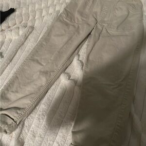 juniors beige elastic waist pants